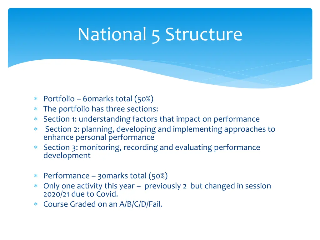 national 5 structure