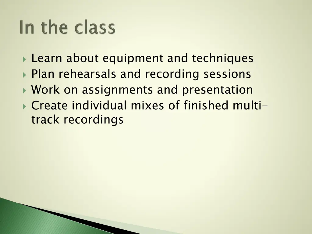 learn about equipment and techniques plan