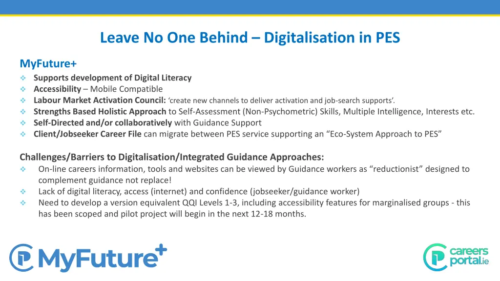 leave no one behind digitalisation in pes