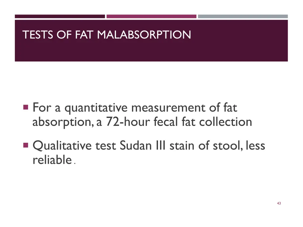 tests of fat malabsorption