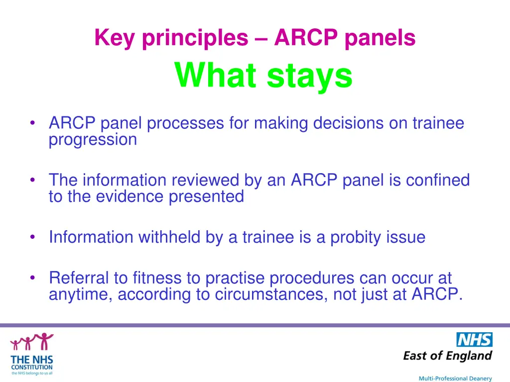 key principles arcp panels what stays