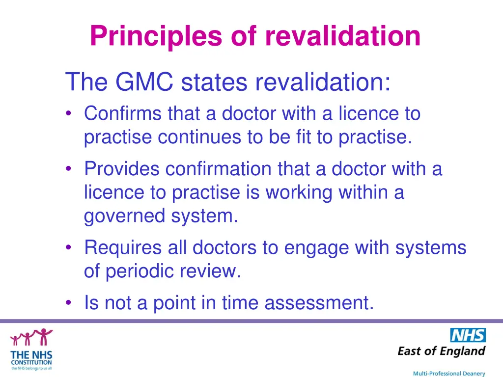 principles of revalidation