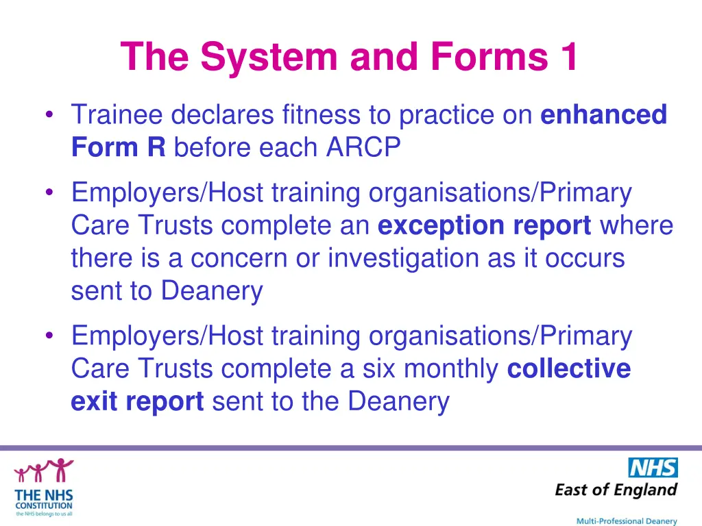 the system and forms 1