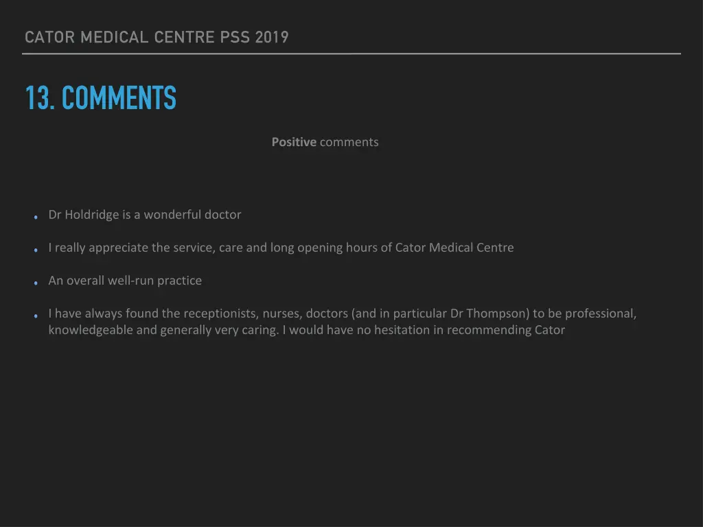 cator medical centre pss 2019 21