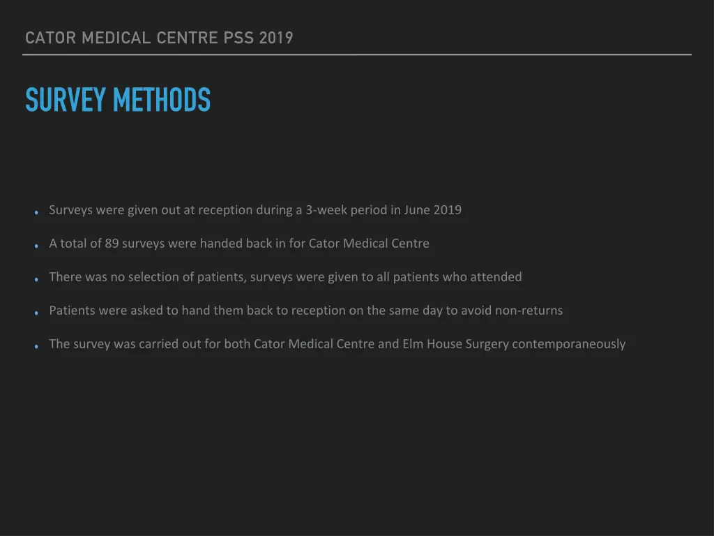 cator medical centre pss 2019