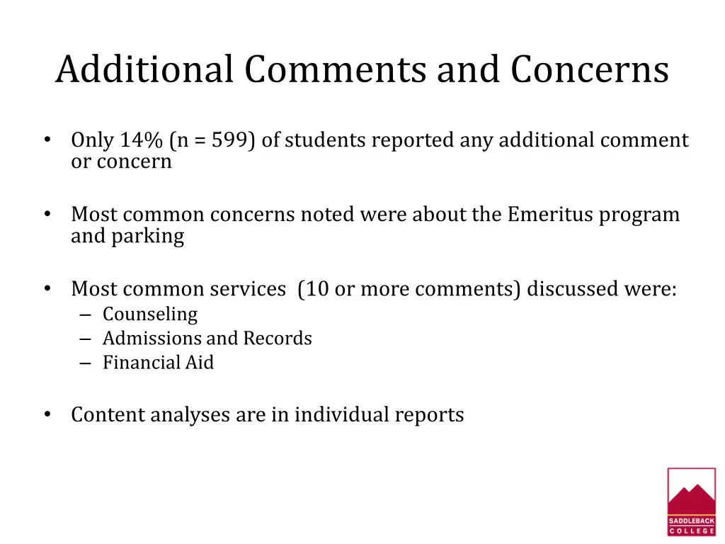 additional comments and concerns