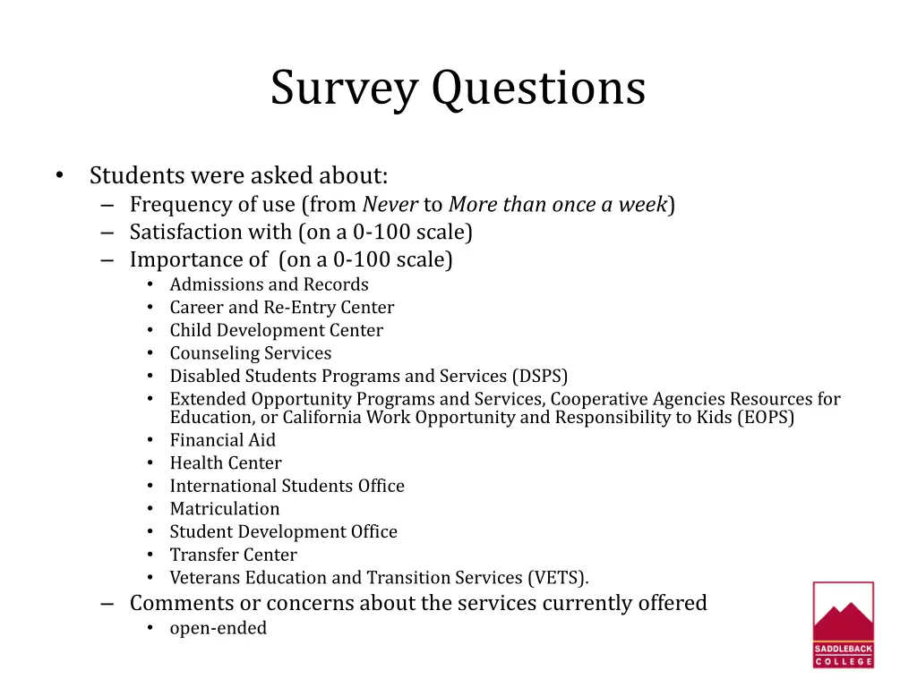 survey questions