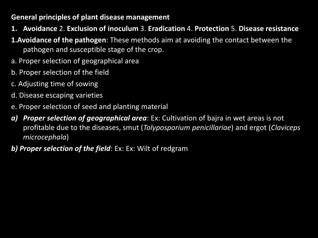 general principles of plant disease management