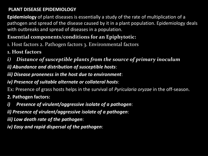 plant disease epidemiology epidemiology of plant