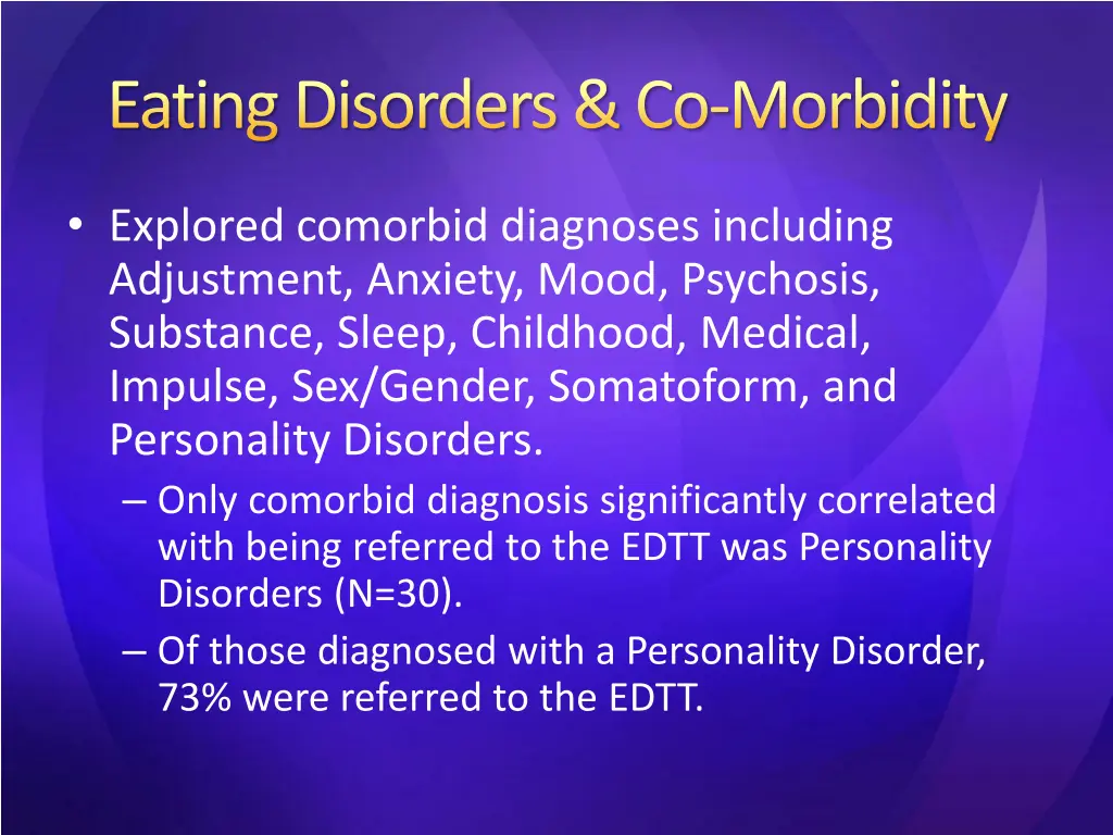 eating disorders co morbidity