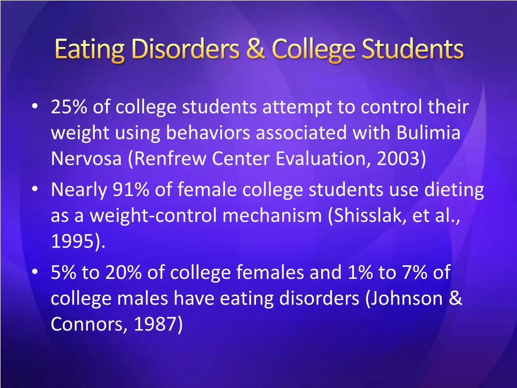 eating disorders college students