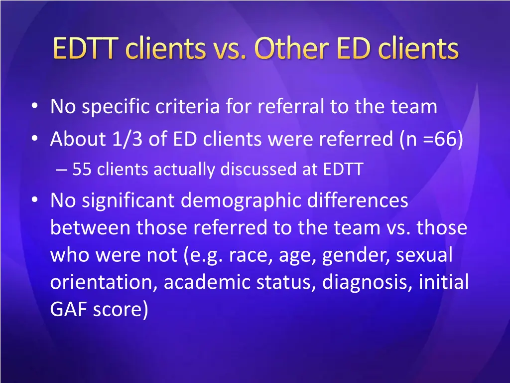 edtt clients vs other ed clients