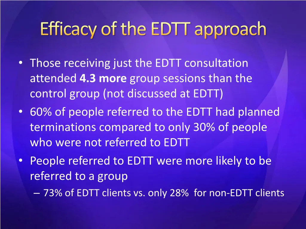 efficacy of the edtt approach 1
