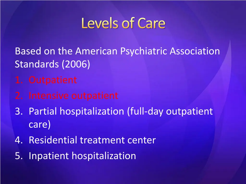 levels of care