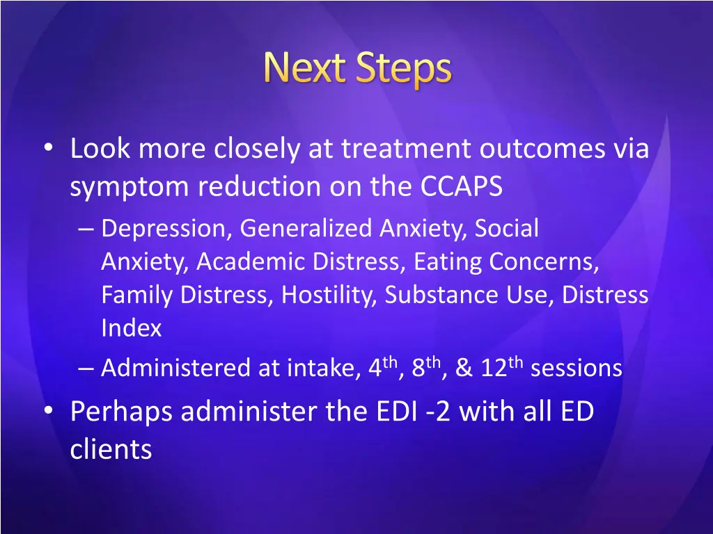 next steps