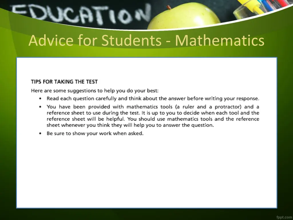 advice for students mathematics