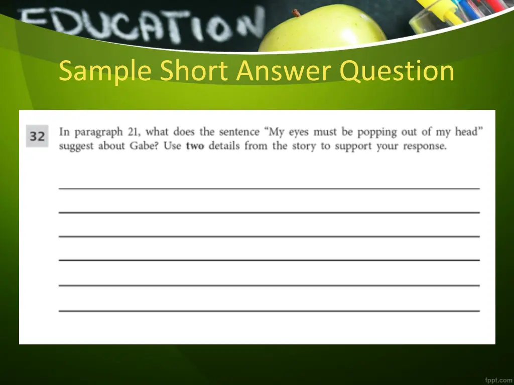 sample short answer question