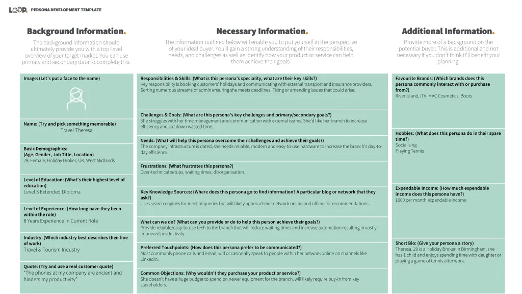 persona development template persona development 4