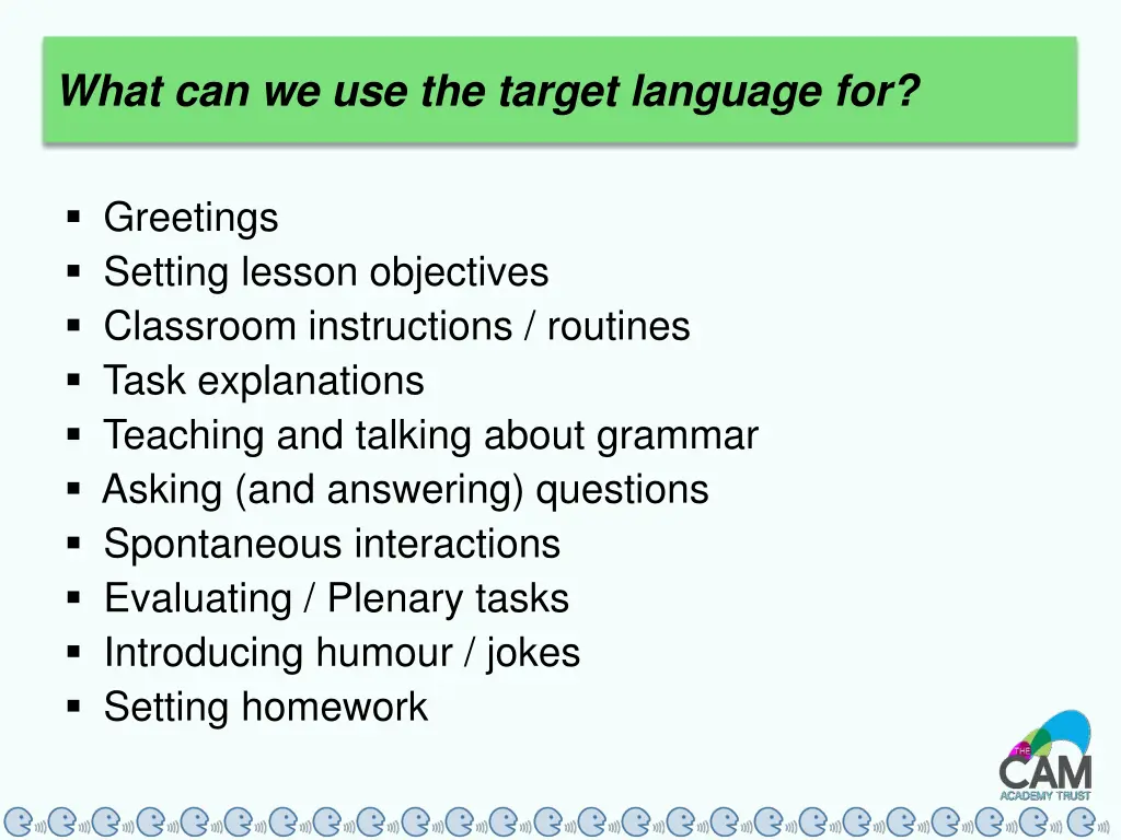 what can we use the target language for