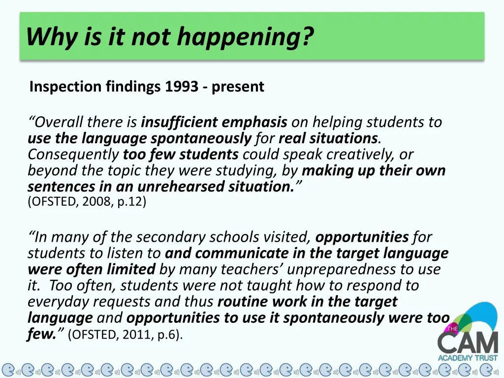 why is it not happening