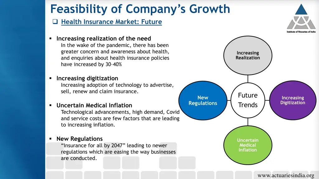 feasibility of company s growth health insurance