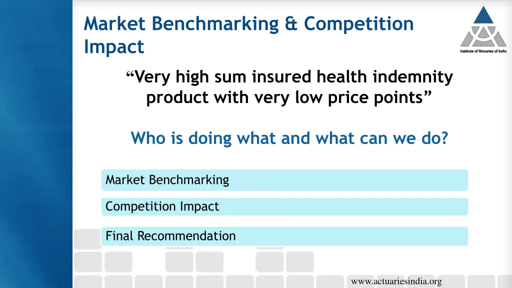 market benchmarking competition impact