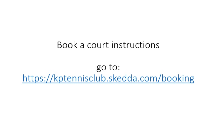 book a court instructions