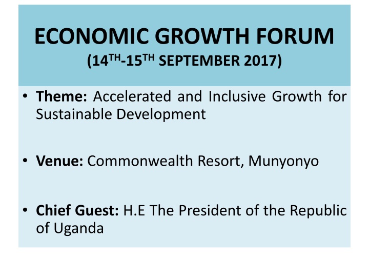 economic growth forum 14 th 15 th september 2017