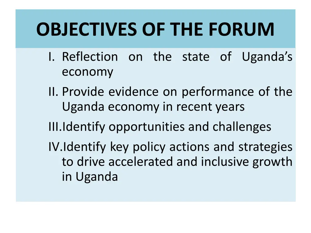objectives of the forum