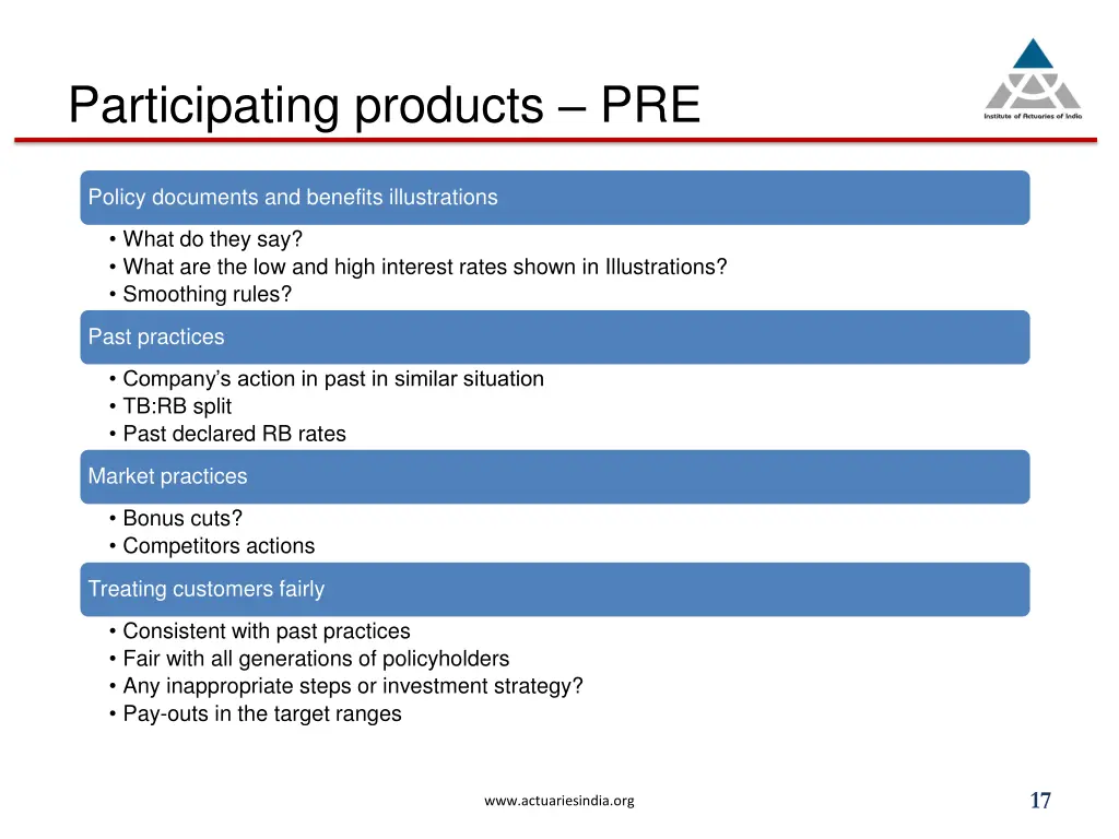 participating products pre