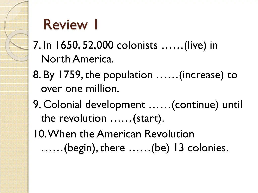 review 1 7 in 1650 52 000 colonists live in north