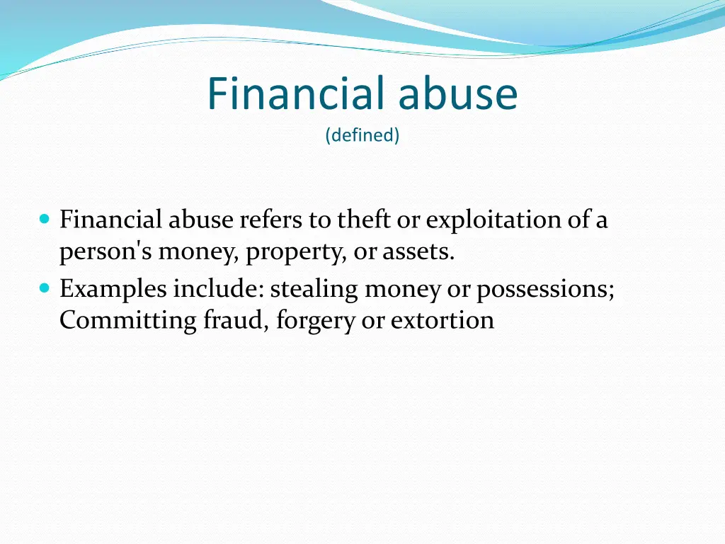 financial abuse defined