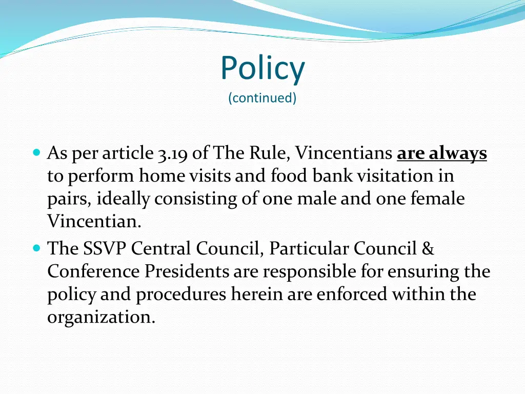 policy continued 2