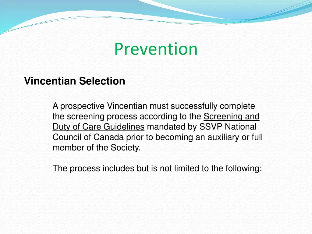 prevention