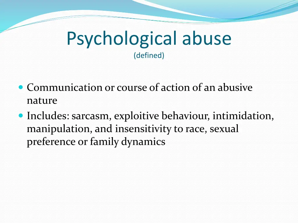 psychological abuse defined