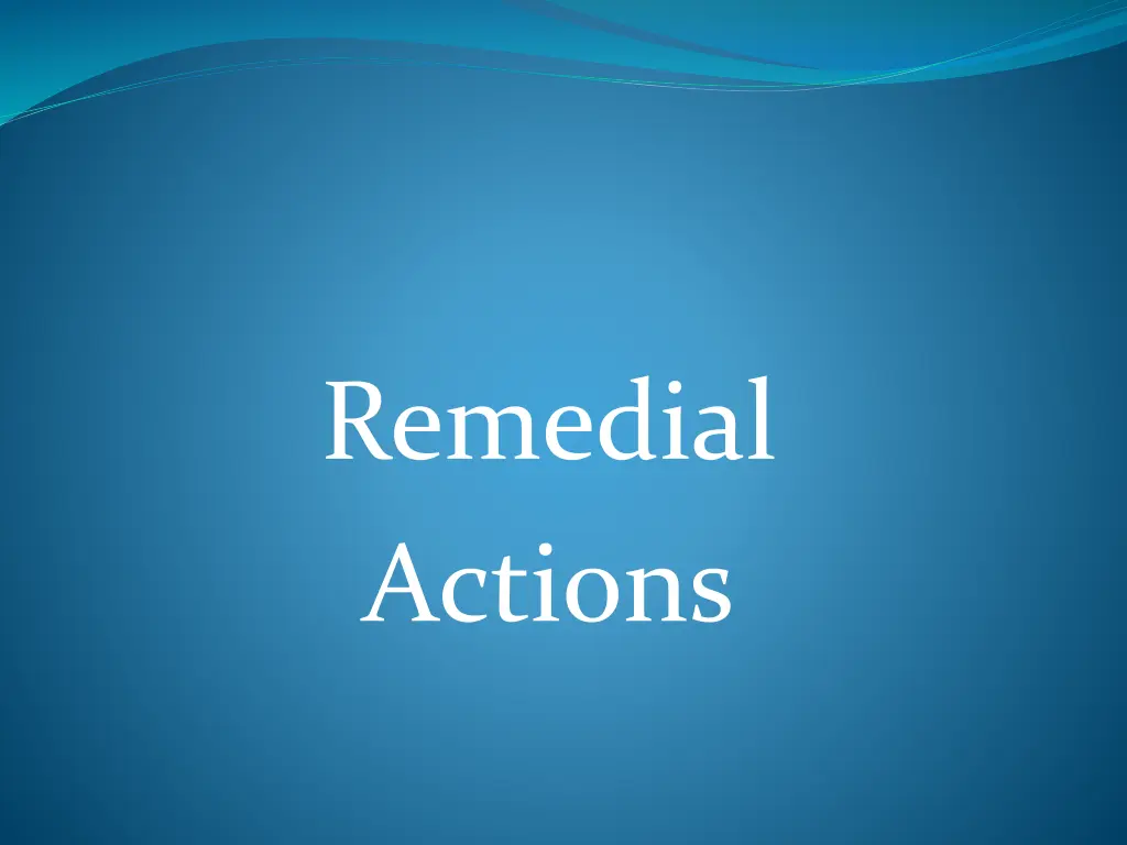 remedial actions