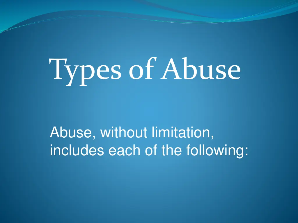 types of abuse