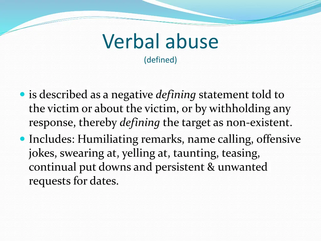 verbal abuse defined