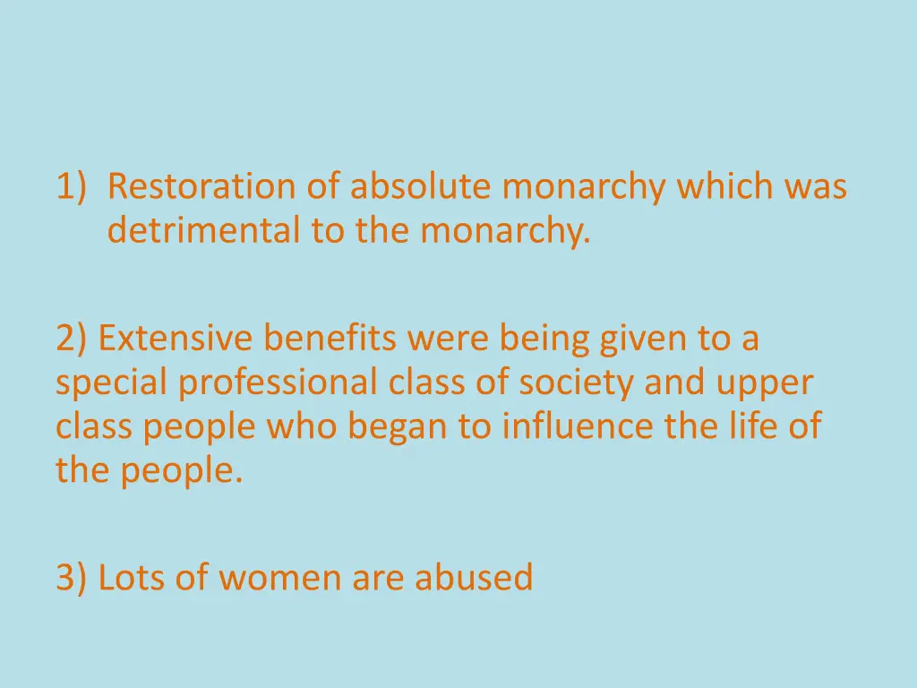 1 restoration of absolute monarchy which