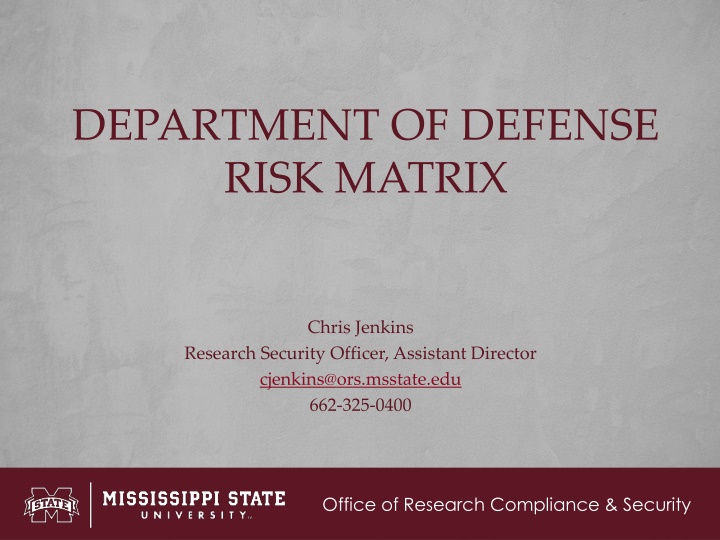 department of defense risk matrix