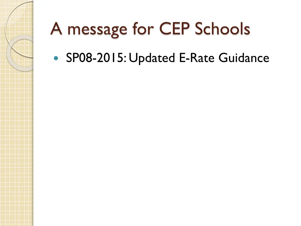 a message for cep schools