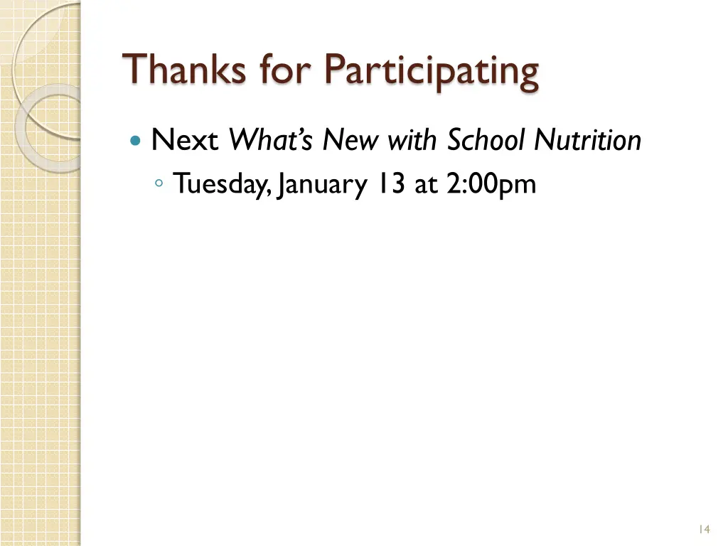 thanks for participating