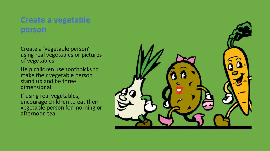 create a vegetable person