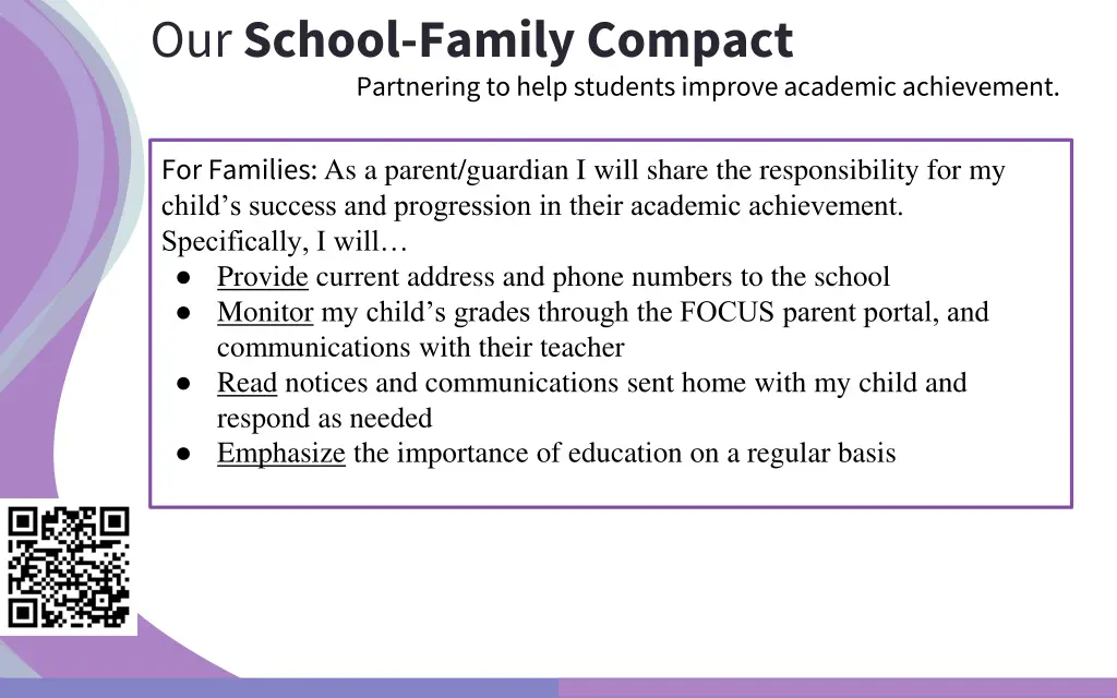 our school family compact partnering to help