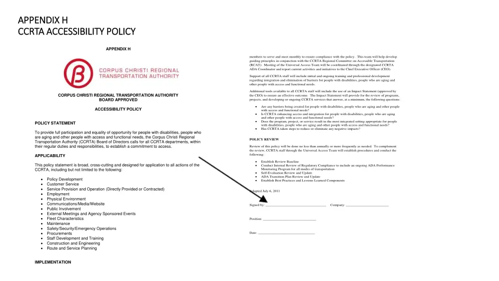appendix h appendix h ccrta accessibility policy