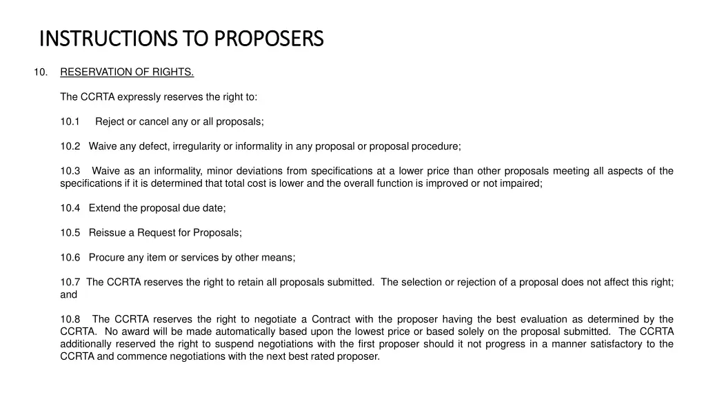 instructions to instructions to proposers