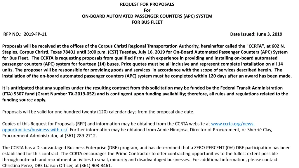 request for proposals for