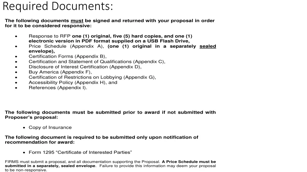 required documents