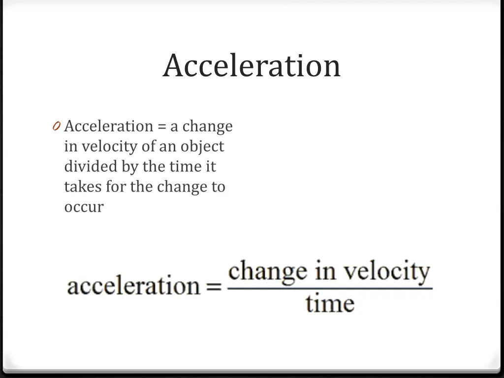 acceleration