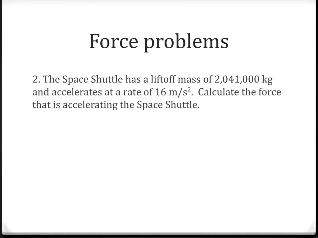 force problems